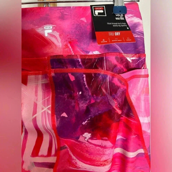 NWT Women's Fila High Rise Capri Leggings size Medium Multi Color - Picture 7 of 9